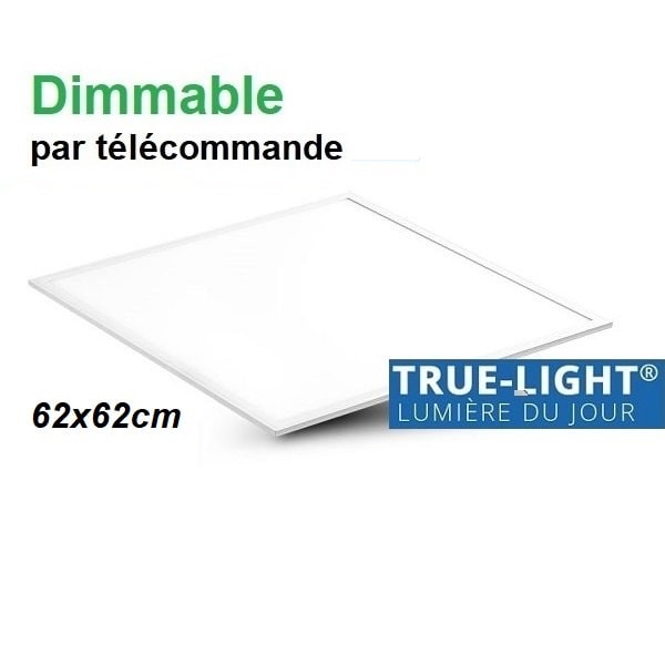 Panneau LED 62x62cm TRUE-LIGHT dimmable avec télécommande