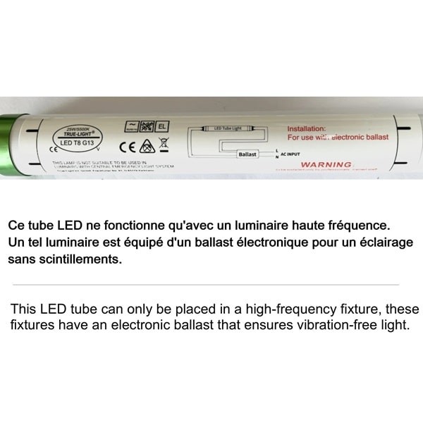 TRUE-LIGHT - Tube LED haute fréquence