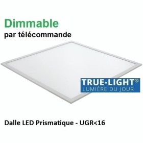 Panneau LED prismatique TRUE-LIGHT dimmable par télécommande 60x60cm