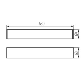 Plafonnier ALIN Prismatique pour tube LED T8 59cm