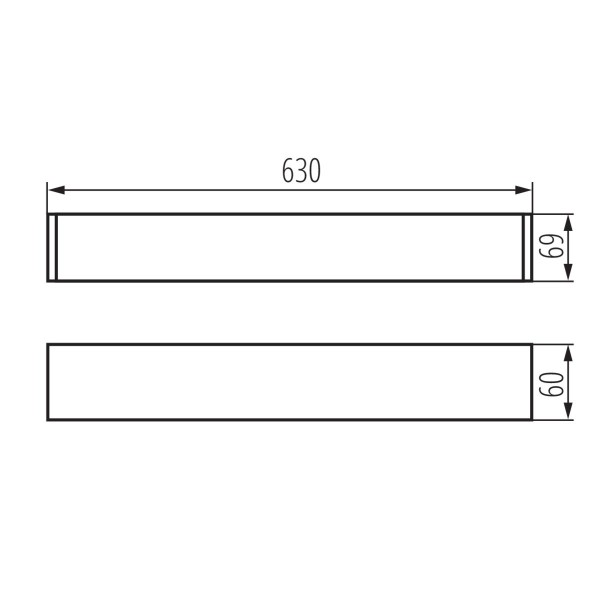 Plafonnier ALIN Prismatique pour tube LED T8 59cm