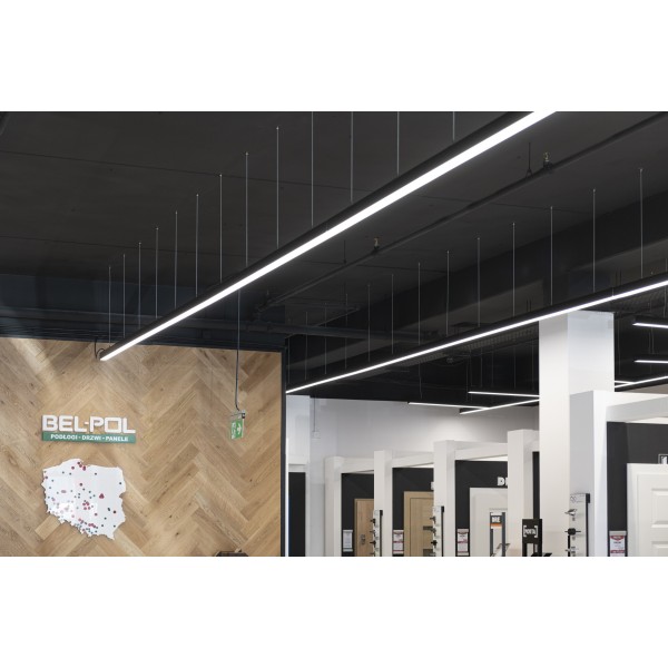 Suspension ALIN Prismatique pour tube LED T8 120cm