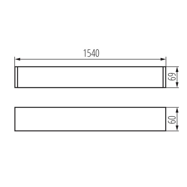 Plafonnier ALIN Prismatique pour tube LED T8 150cm
