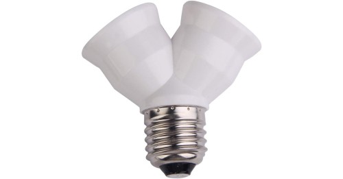 E27 à E27 Base à ampoule une divisée-deux Base Y Forme ampoule Splitter Splitter Support de lampe Adaptateur pour support de lampe convertisseur blanc 