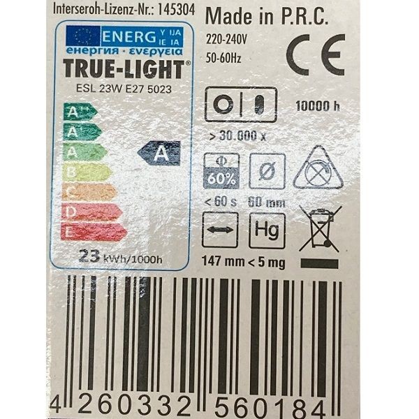 TRUE-LIGHT - 23 watt - ampoule lumière du jour PLEIN SPECTRE