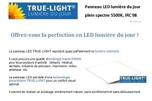 Brochure panneau LED TRUE-LIGHT  (PDF)